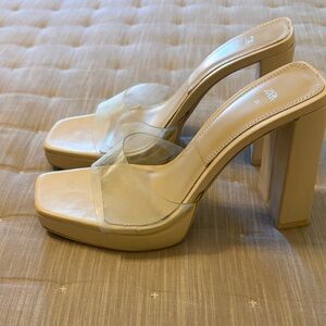Zara nude with clear strap heels